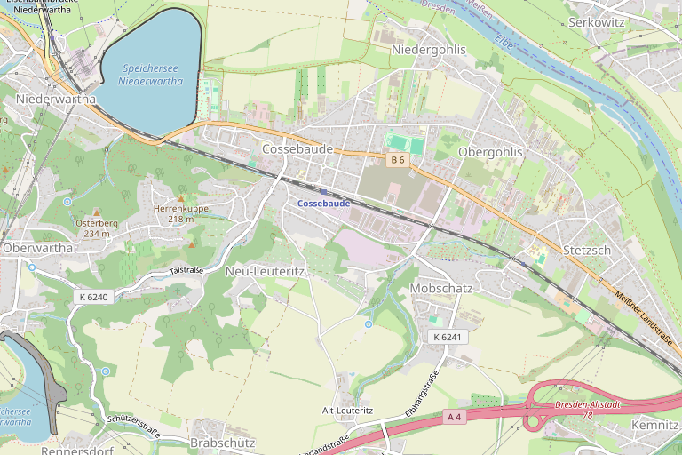 Lage von Sofort bezugsfreie 2-Zimmer-Wohnung mit Terrasse & Tiefgarage in Dresden – Kartenausschnitt Mobschatz · Dresden