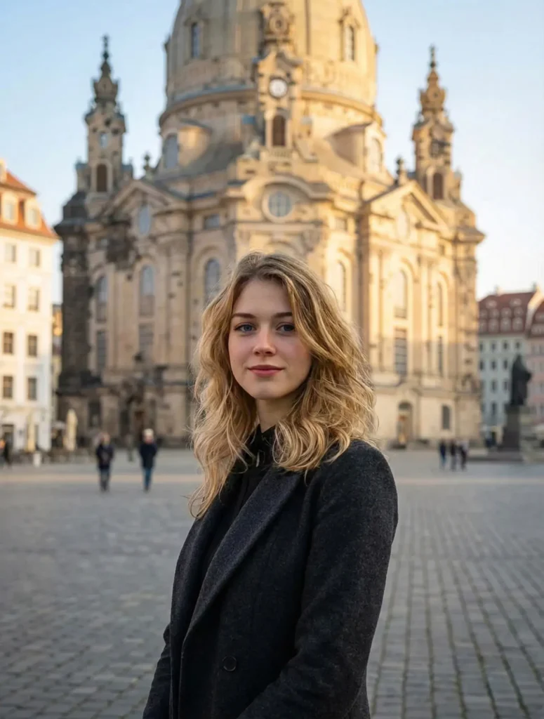 Immobilienmakler vor Frauenkirche Dresden