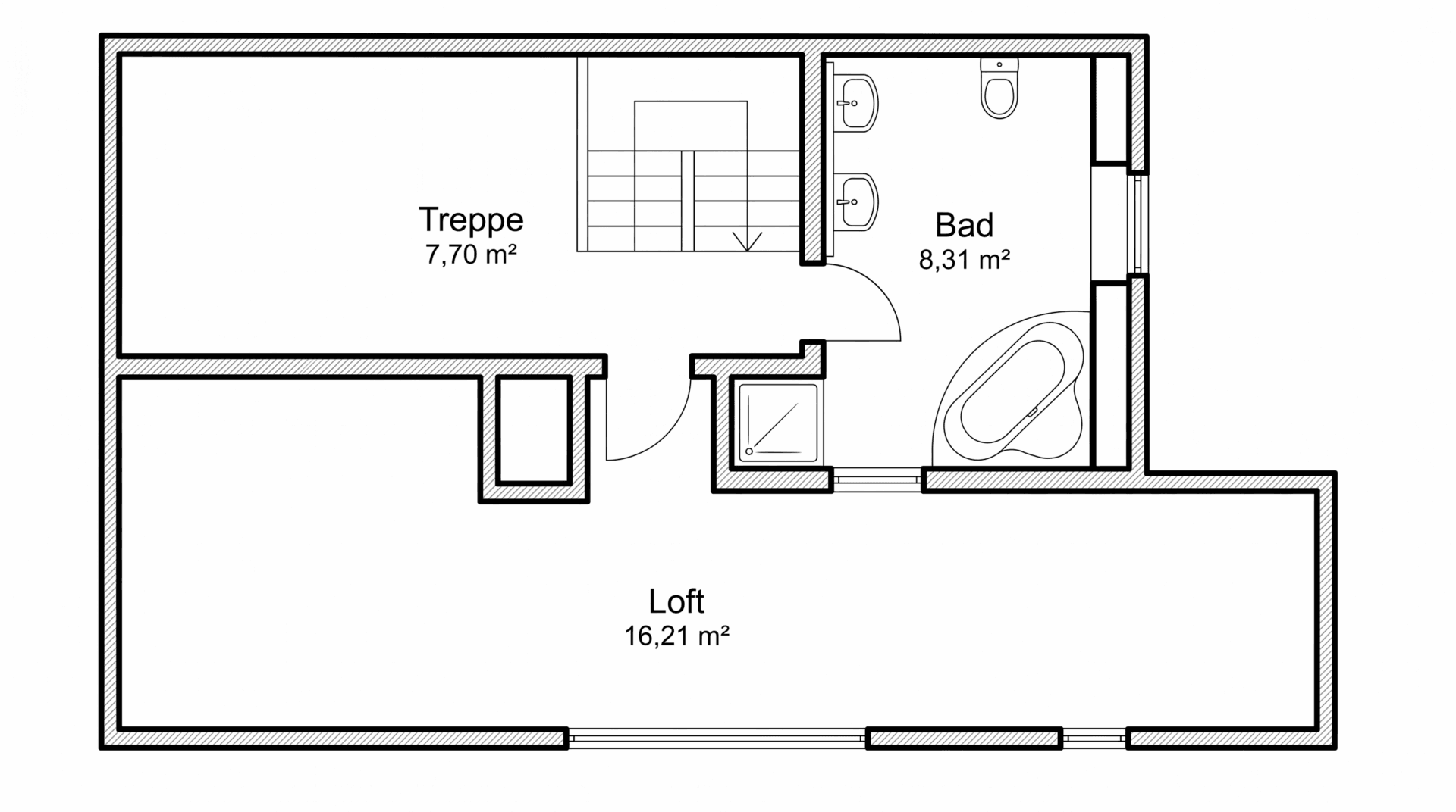 Grundriss obere Etage