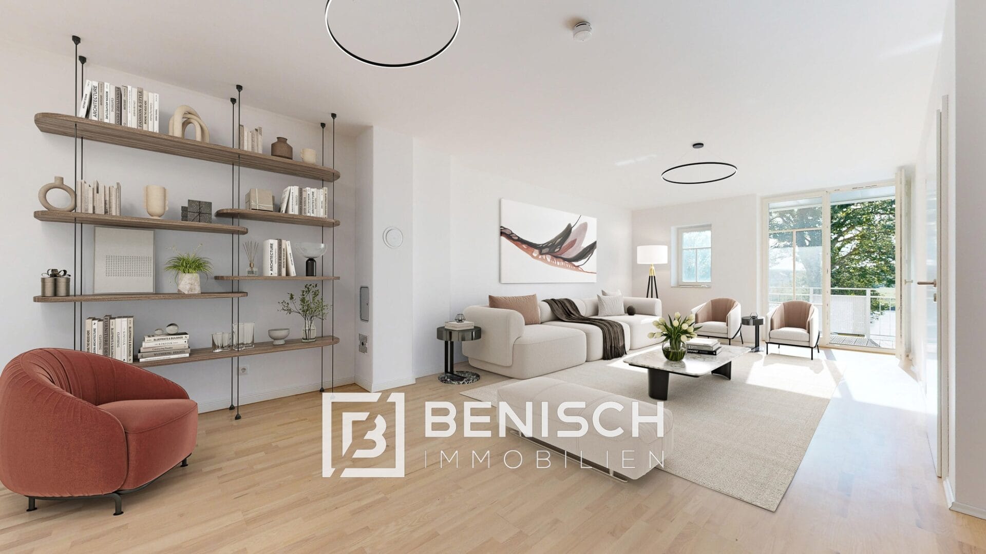 Wohnzimmer eingerichtet